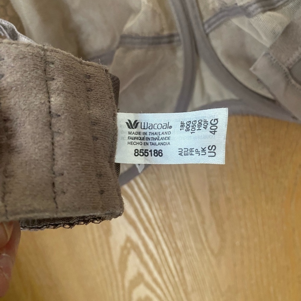 2 Wacoal Bras 40G Cream and Taupe Lace Unlined Bras - Picture 11 of 16